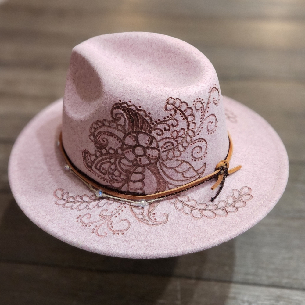 Pink Hand Burned Women's Hat